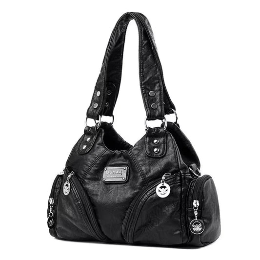 Hot Luxury Bag Women's PU Leather Crossbody Bag Retro Luxury Handbag Fashion Motorcycle Bag Brand Fashion Crossbody Bag