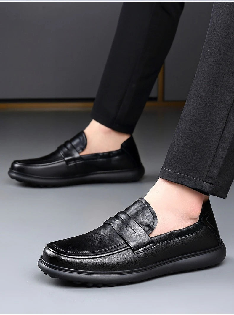 Spring Autumn New Genuine Leather Shoes for Men Black Fashion Business Casual Shoes Male High Quality Designer Loafers Man