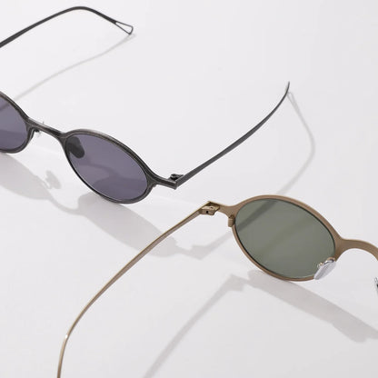 New Top Quality Titanium Summer Women Versatile Oval Sunglasses Outdoor Fashion Beach Driving Sunscreen UV400 Men Sun Glasses