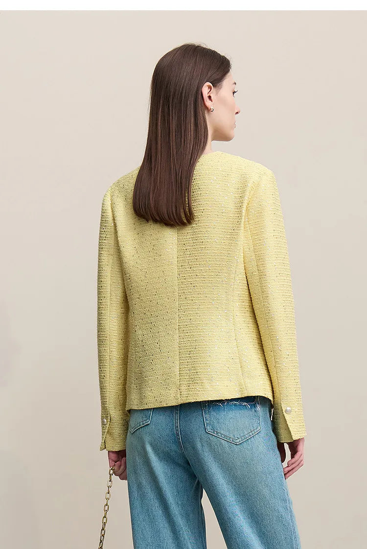 Blazer Women 2026 Autumn New Elegant Versatile V-neck Jacket Female Single Button Slim Women's Long Sleeve Top 12641057