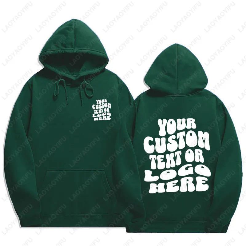 Custom Text Hoodie Personalized Sweatshirt Front Back Print Tee Custom Words On Back Business Logo Tshirt Custom Printed Shirt