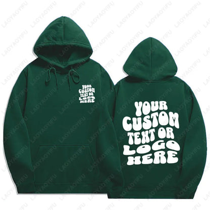 Custom Text Hoodie Personalized Sweatshirt Front Back Print Tee Custom Words On Back Business Logo Tshirt Custom Printed Shirt