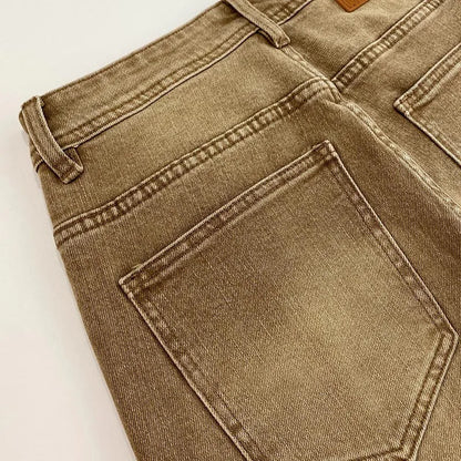 Elegant Slim Fit Men's Jeans Casual Khaki Straight Leg Elastic Fashionable City Style Summer Denim Pants Youth Wear
