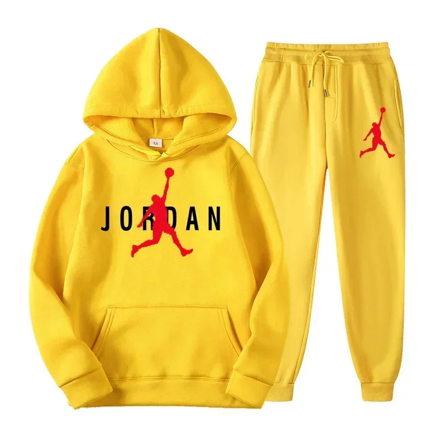 Men's Sports Shirt Hoodie Men's Set 2024 Spring Set Sports Shirt Hoodie+Sports Pants