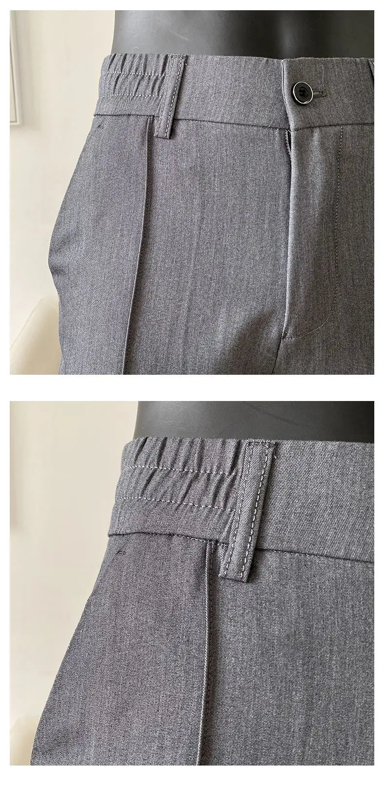 Summer New Light Thin Solid Color Suit Pants High Quality Slim Fit Stretch Trousers Men's Formal Business Social Dress Pants
