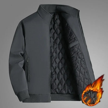 Plus Size 8xl Jacket for Men 2026 Thick Stand Collar Solid Winter Jacket Men Waterproof Warm Business Casual Men Coats