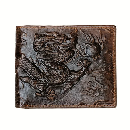 Men's Vintage Genuine Leather Wallet 3D Printed Tiger Wallet Card Holder