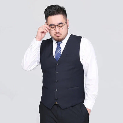 Plus Size Suit Vest for Men Smart Casual Mens Vest Single-breasted Waistcoat for Business Wedding Groomsman Spring Summer Autumn
