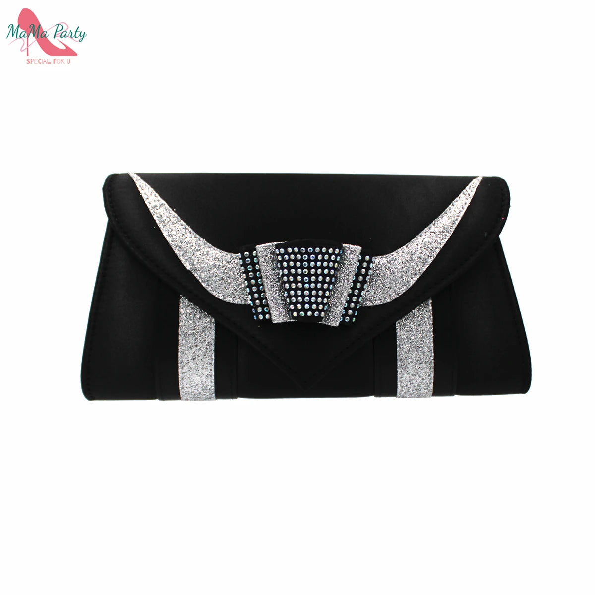 2021 Specials Design Black Color Nigerian Women Shoes and Bag Set High Quality Slingback Sandals with Appliques for Wedding