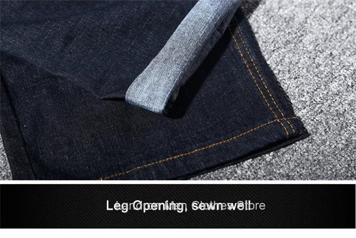 200KG Extra Large Jeans Men Blue 8XL 7XL 6XL 5XL Plus Size Denim Big Straight Elastic Trousers Black Stretched High Waist Pants