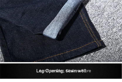 200KG Extra Large Jeans Men Blue 8XL 7XL 6XL 5XL Plus Size Denim Big Straight Elastic Trousers Black Stretched High Waist Pants