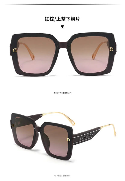 2025 New Polarized Letter Sun Glasses Legs High-end Sunglasses Women's European and American Sunscreen Retro Sunglass Gafas