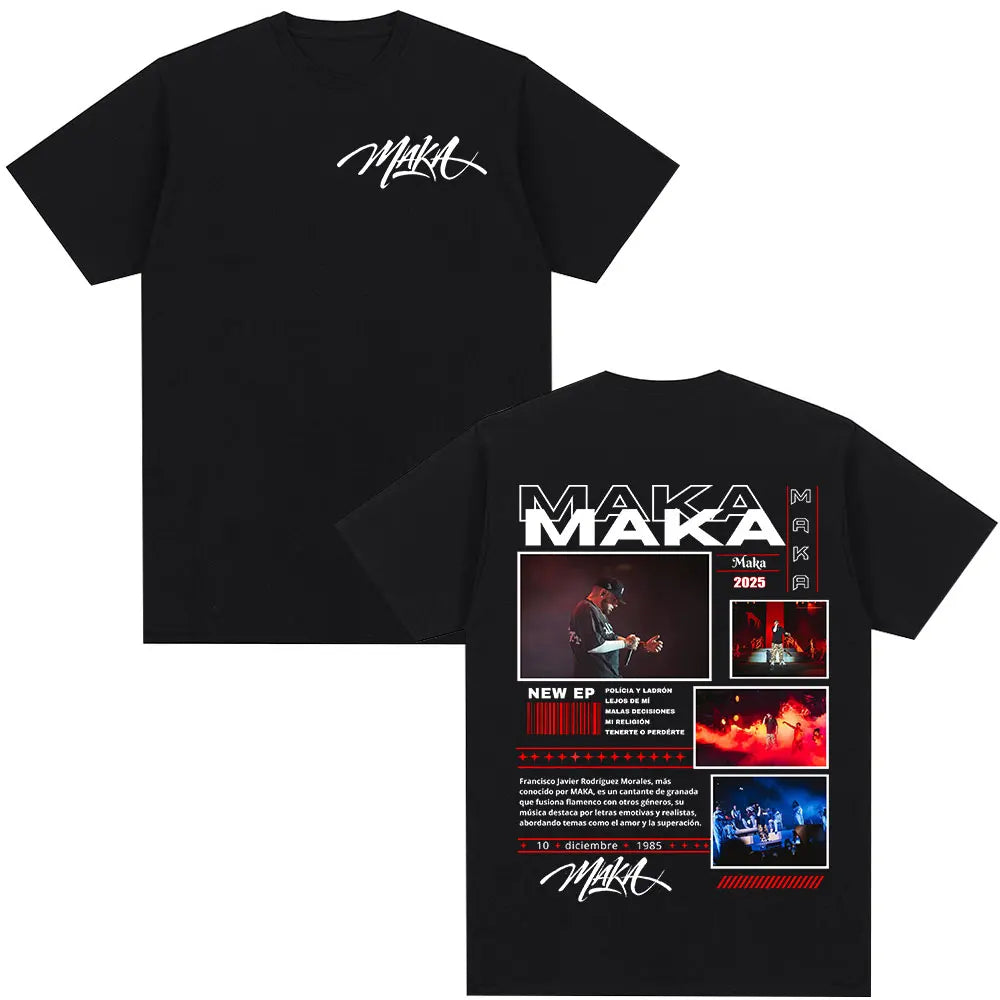 Rapper Maka Aura 2025 Tour Merch T Shirts Men Women Fashion Vintage Street T-shirt Casual Cotton Short Sleeve T Shirt Streetwear