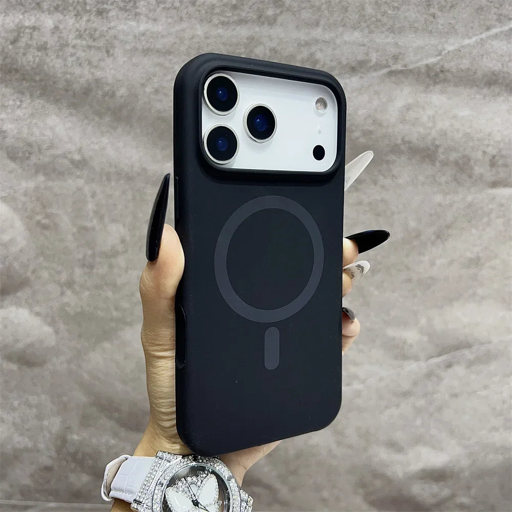 غطاء هاتف سيليكون مغناطيسي فاخر أصلي رسمي متوافق مع MagSafe لهواتف iPhone 17 16 15 14 13 12 11 17 Pro Max لا غنى عنه