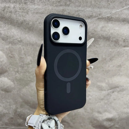 غطاء هاتف سيليكون مغناطيسي فاخر أصلي رسمي متوافق مع MagSafe لهواتف iPhone 17 16 15 14 13 12 11 17 Pro Max لا غنى عنه