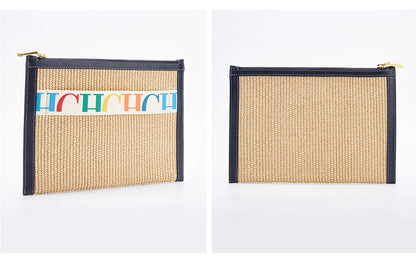 Handmade Woven Clutch Bag Ribbon Embellished Niche Style Clutch Bag