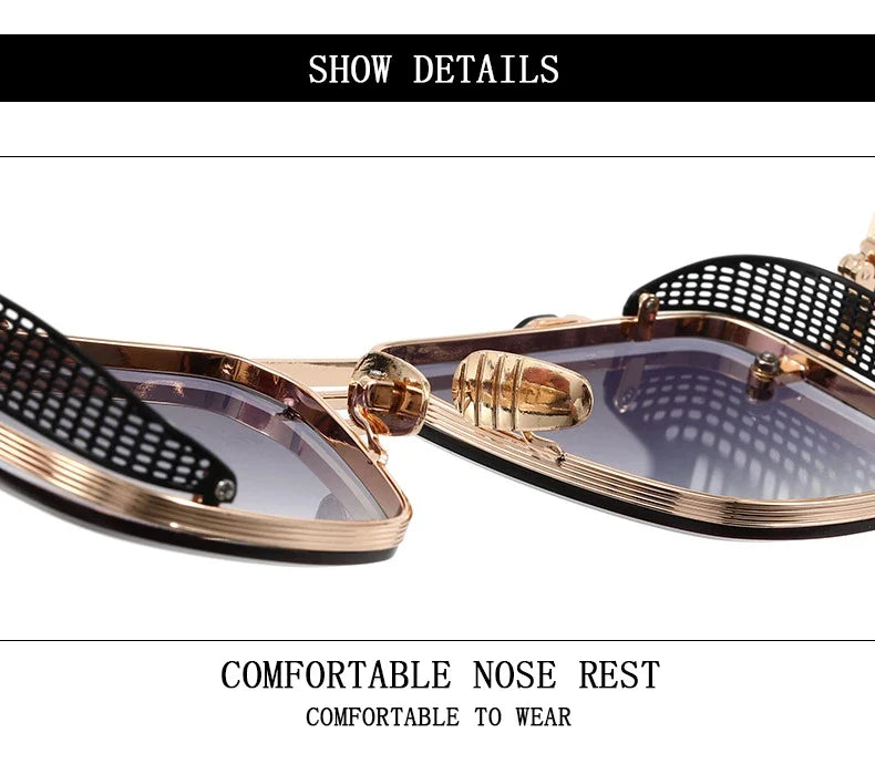 Square Punk Sunglasses For Men Vintage Steampunk Sunglasses Women Trendy Retro Luxe Fashion Glasses Gafas De Sol Hombre Oculos