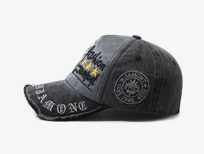 Four Seasons New Baseball Cap Retro Distressed Casual Outdoor Sports Hat Spring And Autumn Sunhat Letter Embroidery Cap Men