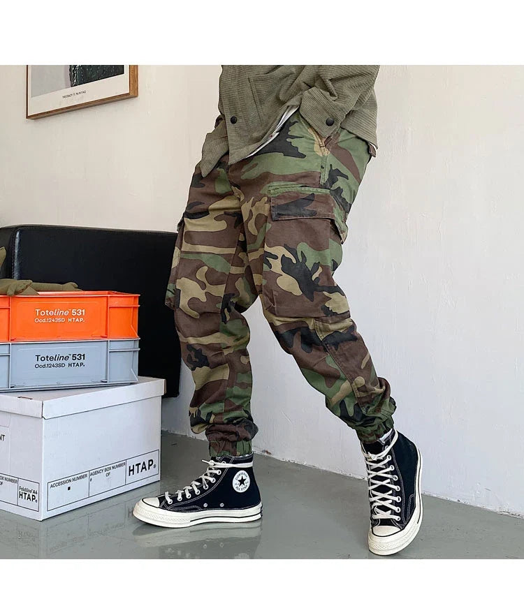 Spring Autumn Streetwear American Casual High Quality Camouflage Cargo Pants Men Clothing Harajuku Tactical Jogging Trousers