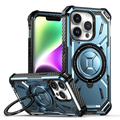 Wireless Charge Magnetic Phone Case for Magsafe iPhone 16 15 13 14 12 11 Pro Max Plus Cases Rotation Stand Shockproof Hard Cover