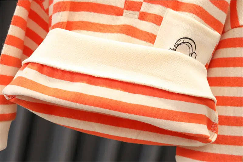 New Spring Autumn Kids Boys Clothes Strips Hoodies Jeans 2Pcs/Set Outfit Infant Kids Sport Casual Clothing Tracksuits 0-5 Years