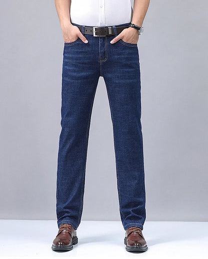 Men's Denim Jeans Thin Summer Straight Business Soft Fashion New High Quality Pants New Arrivals Dropship OL Work Trousers
