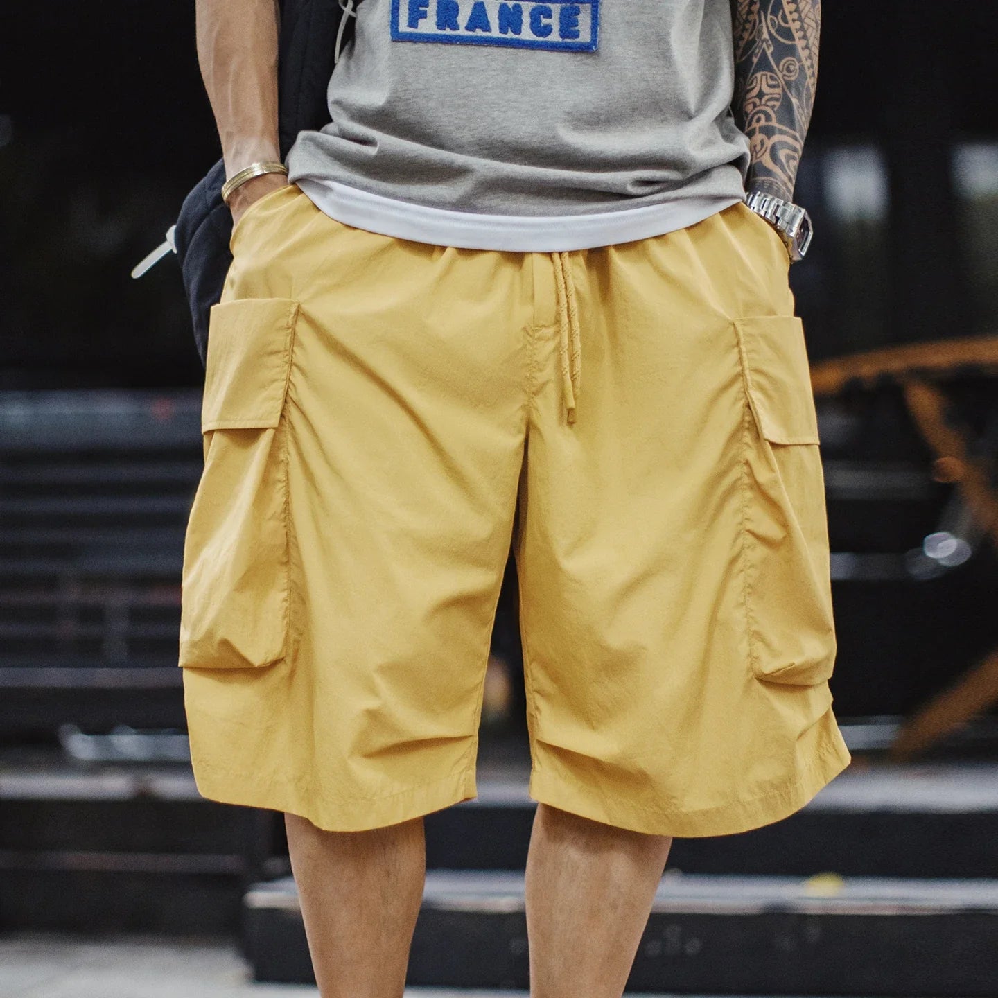 2026 New American Retro Mountain Lightweight A-line Shorts Men Big Pocket Functional Straight Leg Summer Pants Cargo Pants