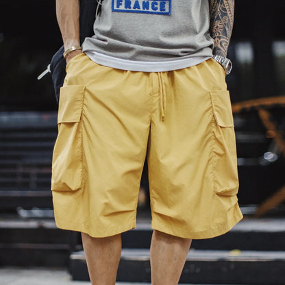 2026 New American Retro Mountain Lightweight A-line Shorts Men Big Pocket Functional Straight Leg Summer Pants Cargo Pants