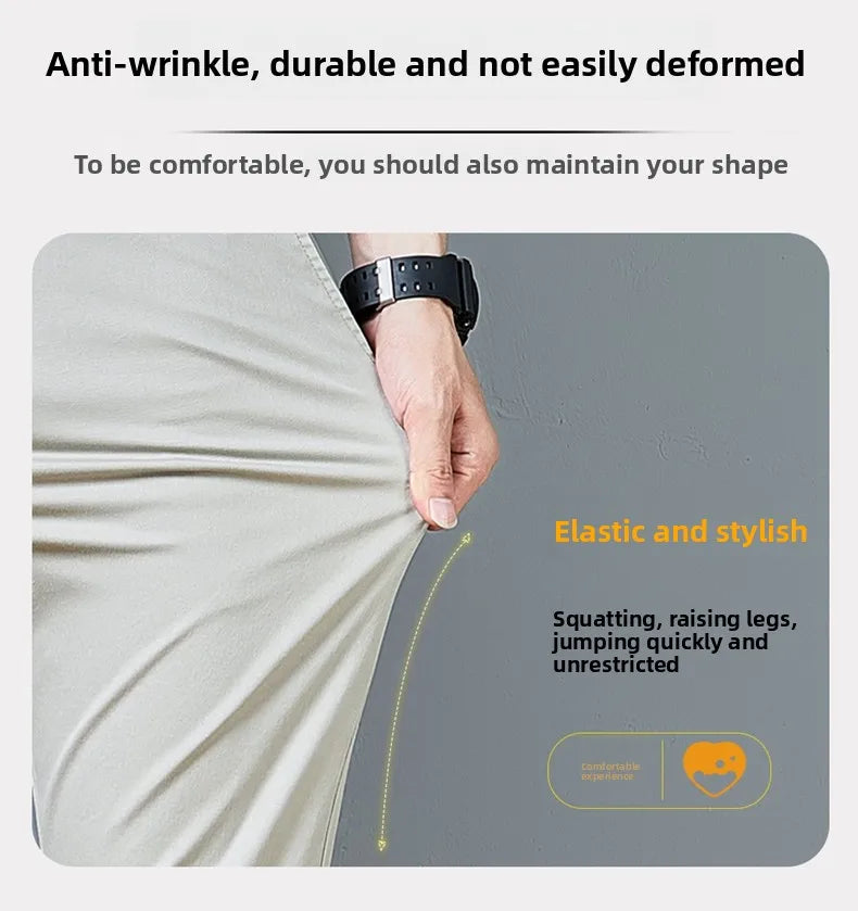 Top Grade Cotton New Brand Casual Fashion Relax Fit Long Dress Pants Korean Straight Business Trousers Office Mens Clothing 2026