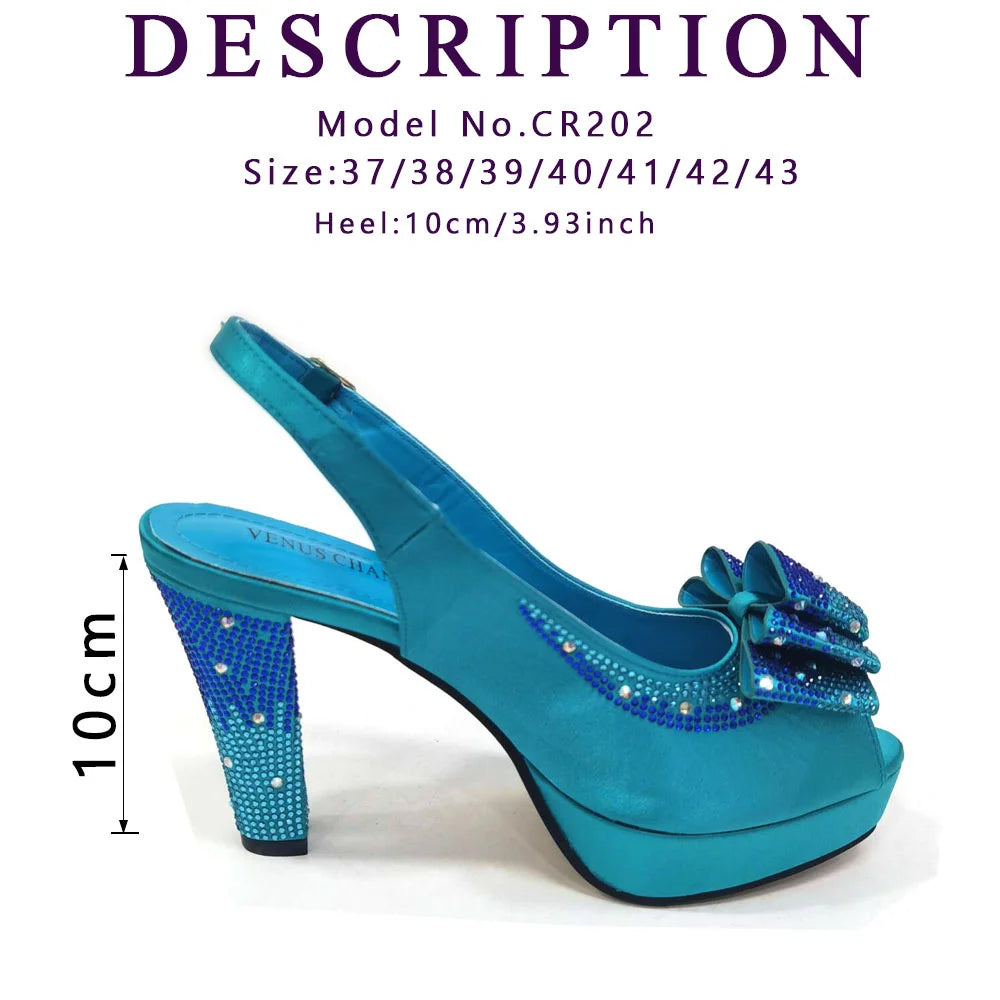 Women High Heels Sandals Printing Flower Material with Rhinestone Italian Design Coffee Color Open-Toed Shoes