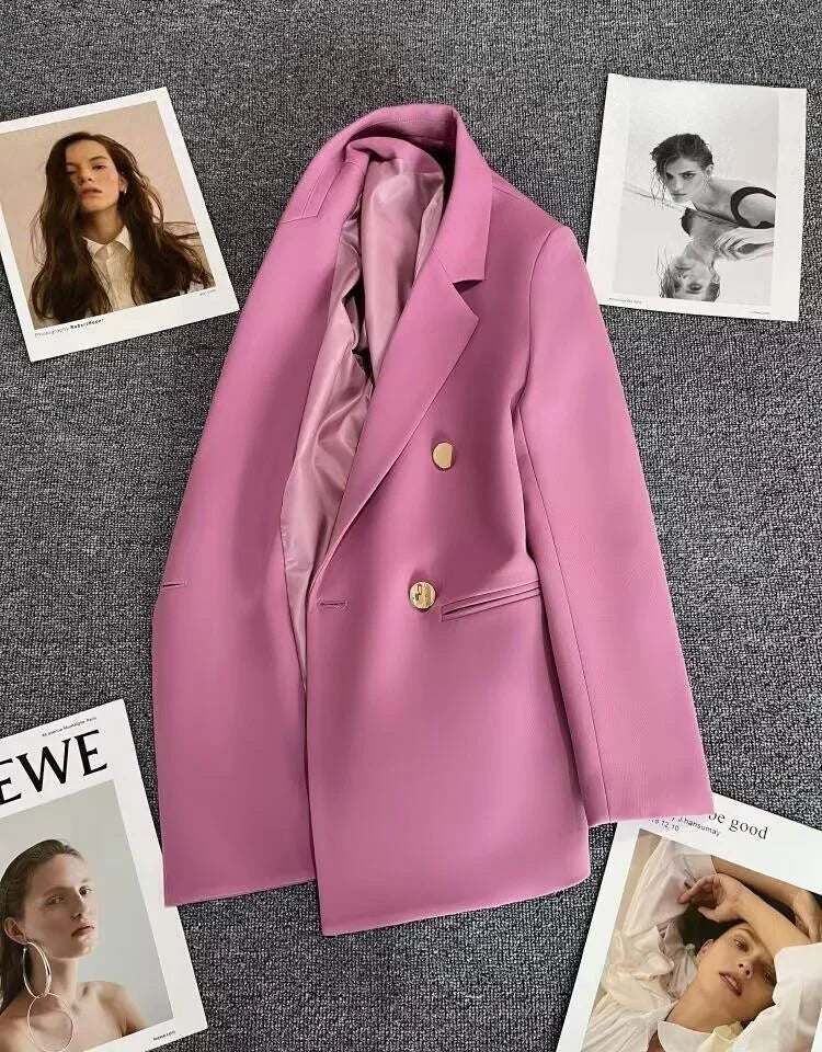 Women's Casual  Jaet Coat 22 Colors Small Suit Outerwear Long Sve Commute Sle Pure Color Spring Season