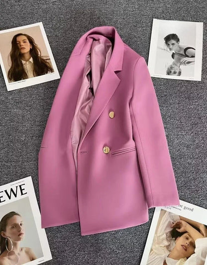 Women's Casual  Jaet Coat 22 Colors Small Suit Outerwear Long Sve Commute Sle Pure Color Spring Season