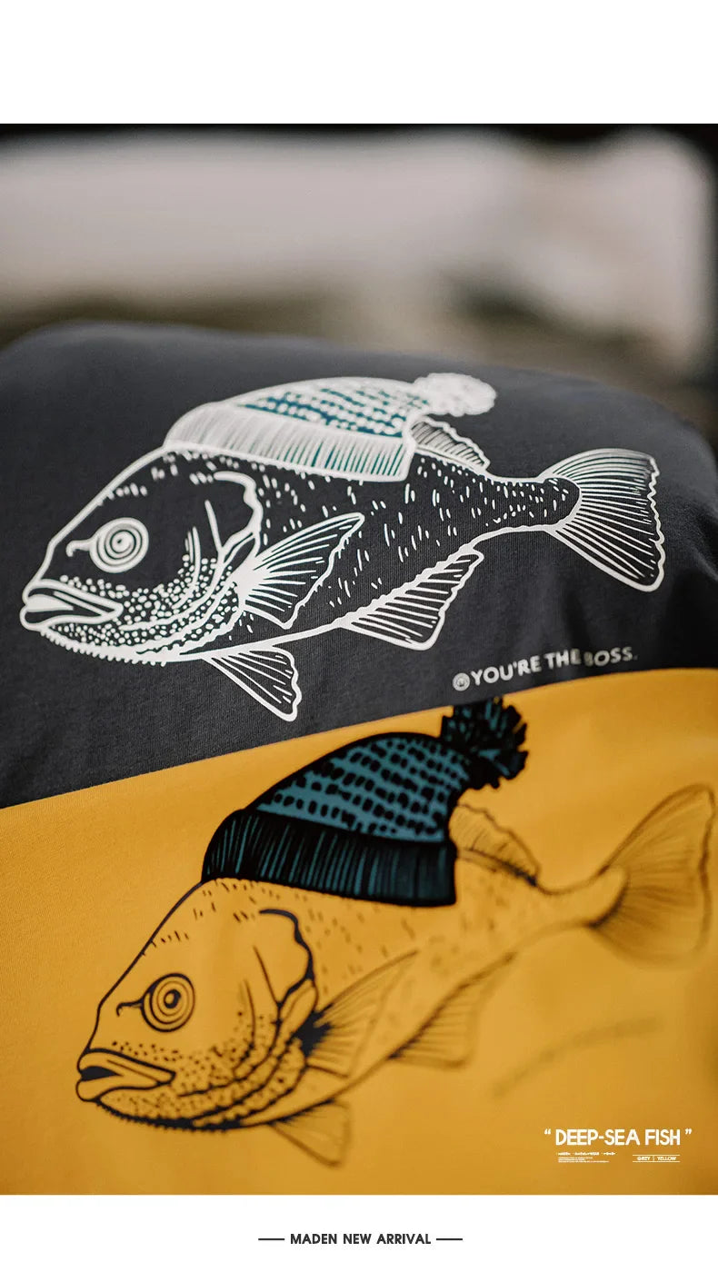Vintage Flocked Print Short-sleeved T-shirts Animal Pattern Cotton Round Neck Tops for Men's Summer Casual Loose Fit Tee