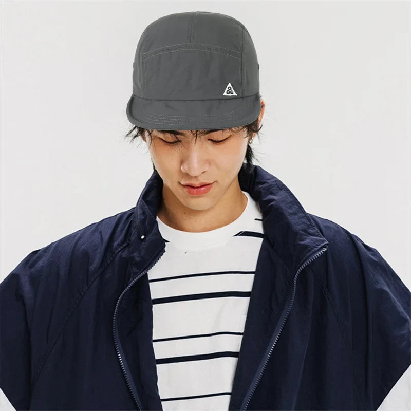 Outdoor Quick-Dry Baseball Cap Women's Korea Short Brim Baseball Hat Men and Women Casual Street Soft Brim Five-Piece Sun Hat