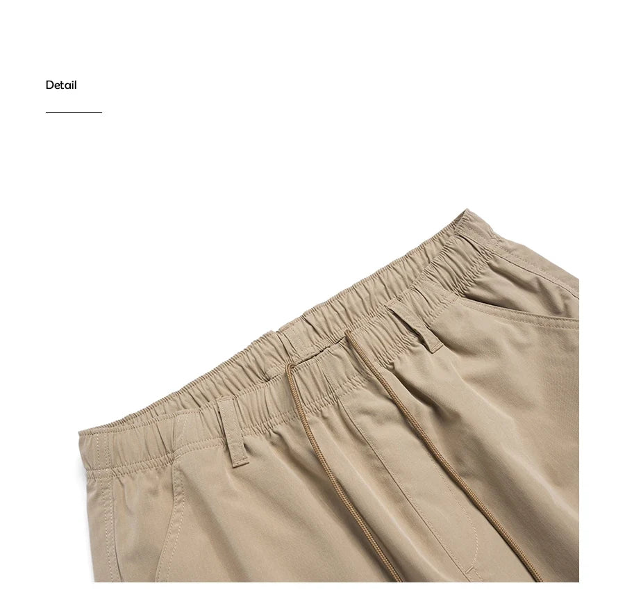 2024 Summer New  Oversize Lightweight 190g  Quick Dry Fabric Cargo Drawstring Shorts Men Cool Fishing Hiking Shorts
