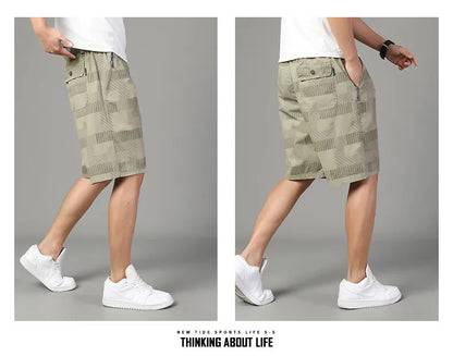 Big Size Men's Casual Shorts Summer Light Weight Shorts Outdoor Sports Cool Breathable Beach Relaxed Fit Cotton Cargo Shorts
