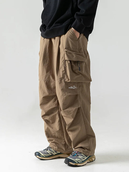Vintage Baggy Hiking Cargo Pants Men Waterproof Casual Sport Jogging Sping Summer Parachute Pants Outdoor Wide Leg Trousers