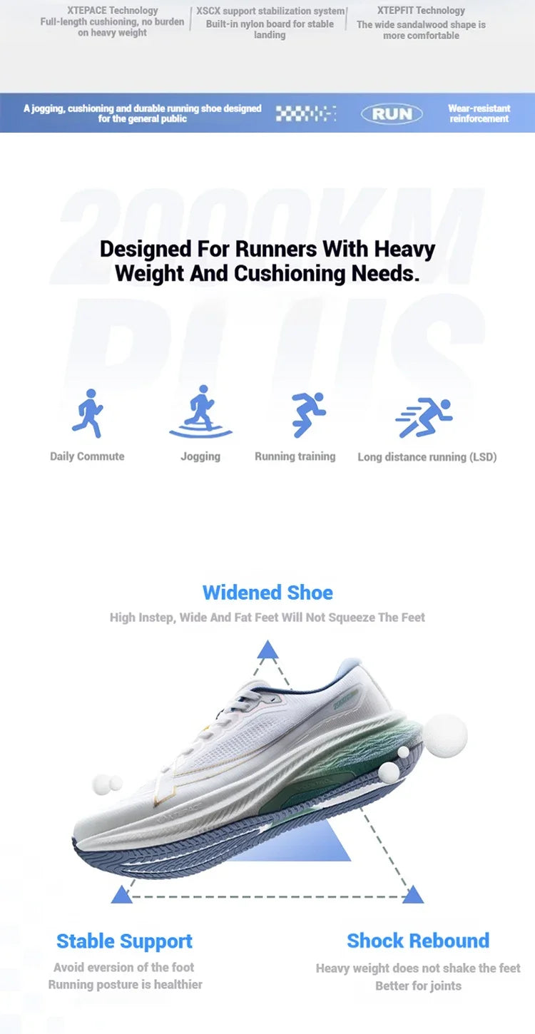 2000km Plus Running Shoes 2025 New Spring Comfortable Anti-slip Cushioned Men's Training Jogging Sneakers 875319110001