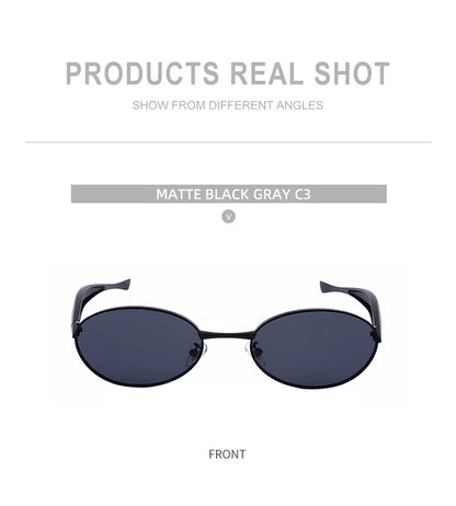 Sexy Small Oval Punk Sunglasses Women 2026 Luxury Vintage Steampunk Metal Frame Sun Glasses For Ladies Trendy Traveling Shades