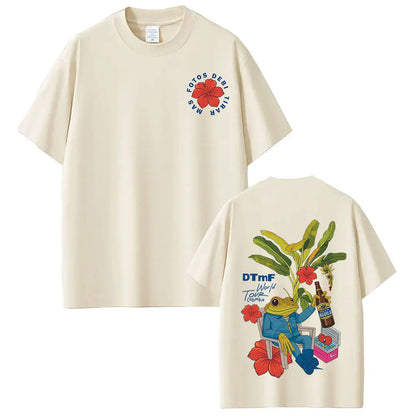 Rapper Bad Bunny Tour 2026 Graphics T-Shirt Men Women Vintage T Shirts Short-sleeved 100% Cotton Hip-hop Aesthetics T-shirts
