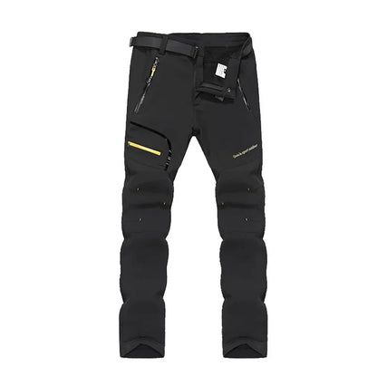 Men's Skiing Pants Camping Fleece Lined Waterproof Winter Insulated Hiking Trekking Trousers Outdoor Work Hunting