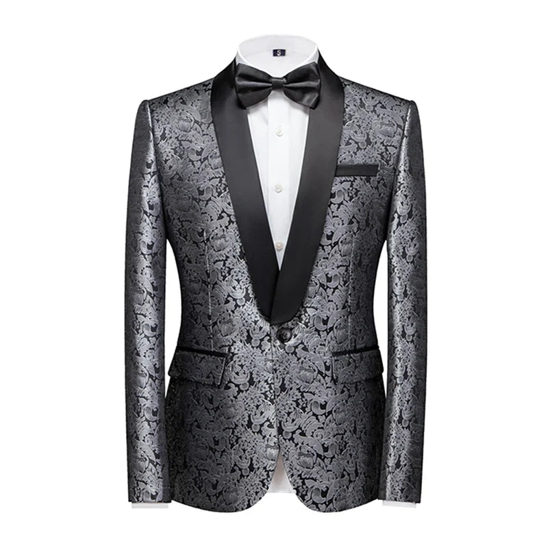 2026 New Men's Dark Brown Suit Jacket, Wedding Business Dress Coat, Slim Blazers, Costume, Asian Size, M-5XL, 6XL
