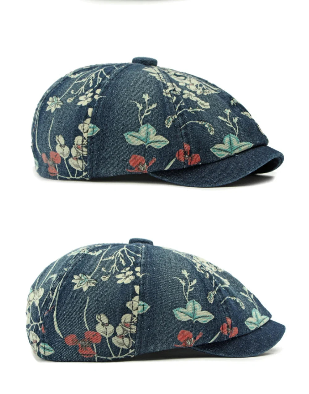 Beret Cap Spring Summer Autumn Men Women Cap Male Female Floral Artist Painter Beret Hat Denim Flat Cap Octagonal Berets