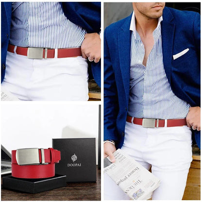 New Mens Belt Automatic Genuine Leather Luxury Belt of Men Male Metal Automatic Buckle Designer High Quality Waist Belt Black