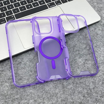 Trendy 3IN1 Magnetic Shockproof Case for IPhone 17 16 15 14 13 12 Pro Max Frosted Slim Clear Translucent Wireless Charging Cover