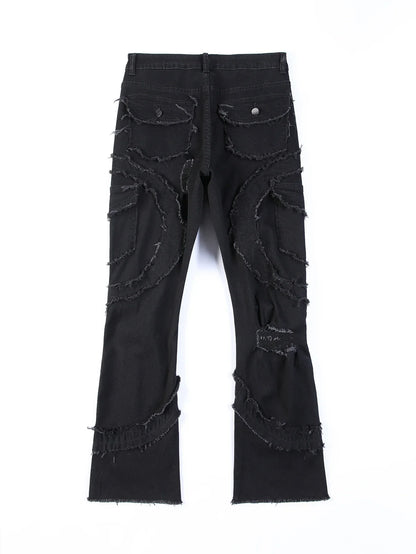 2025 New Men Ripped Stacked Jeans Distressed Slim Fit Skinny Straight Leg Jeans Fashion Hip Hop Denim Pants Casual Streetwear
