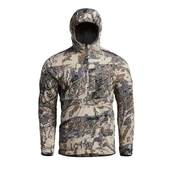 Men's Stretch Camouflage Jacket, Hunting Pullover, Light Nylon Fabric Printed Plush Lining Hoodie
