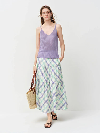 Stylish V-Neck Wool Knit Vest for Resort & Beach Vacation 2026 Summer New Arrival Casual Top Tanks Summer Sleeveless Camis