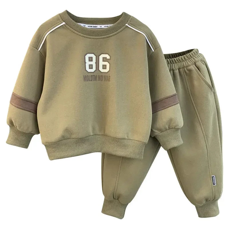 2026 Spring Autumn Kids Clothes Boys Sets Sports Suit Children Tracksuit Boys Long Sleeve Letter T-Shirt Pant 2Pcs Suit 2-12Y