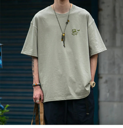 Summer Korean Oversize T-Shirt For Men Streetwear Harajuku High Quality Short Sleeve Loose Casual Tops Hip Hop Trendy Tee Male